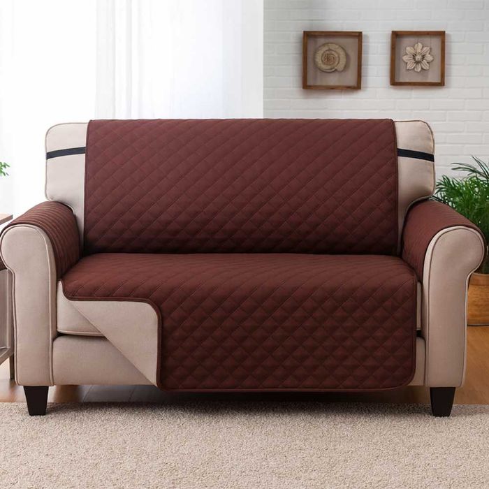 Покривало за двуместен диван 130 × 195 см – кафяво