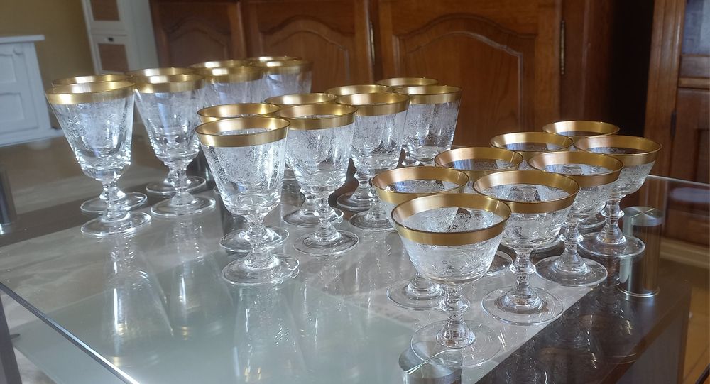 Set pahare cristal aurite 24 buc. -  Royal_Albert - anii 1920