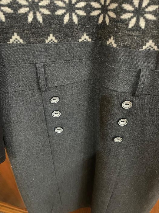 Платье трикотажное, комбинированное, темно-серого цвета Турция.46 разм