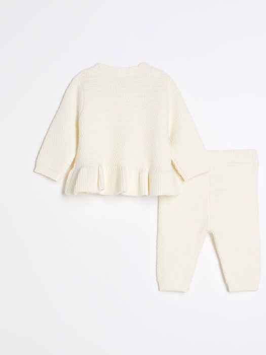 River Island Next costum bebe peplum bumbac alb ivory