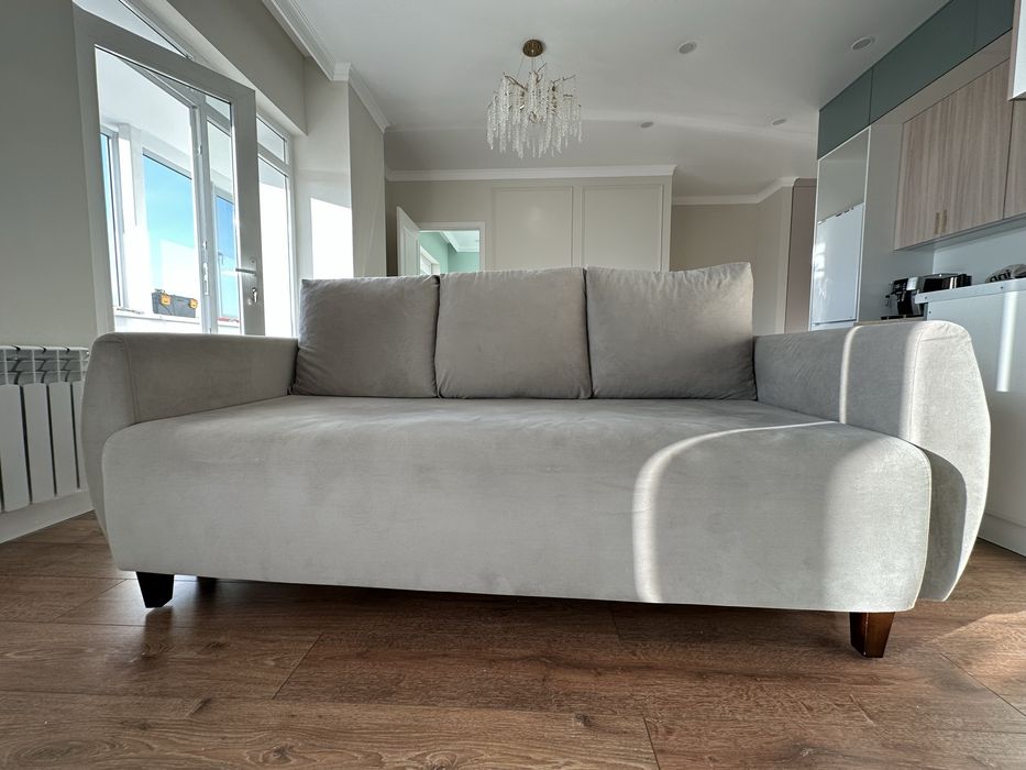 Диван раскладной серый 2м