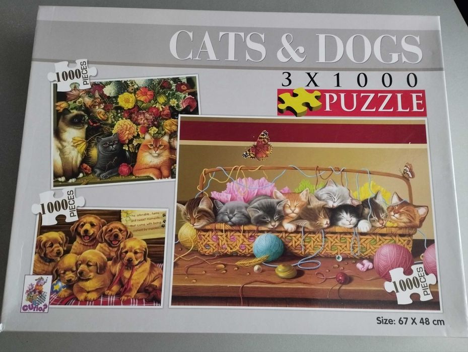 Комплект 3 пъзела – Cats & Dogs 1000 части
