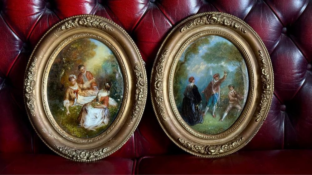 Двойка антикварни картини - 19 век