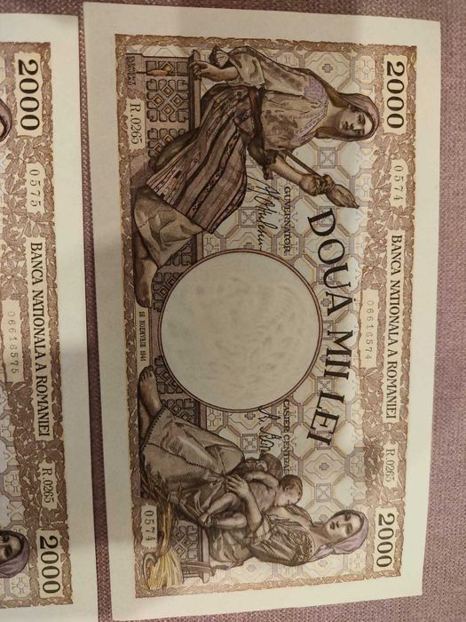 2x 2000 lei 1941 SUPERBE serii consecutive UNC