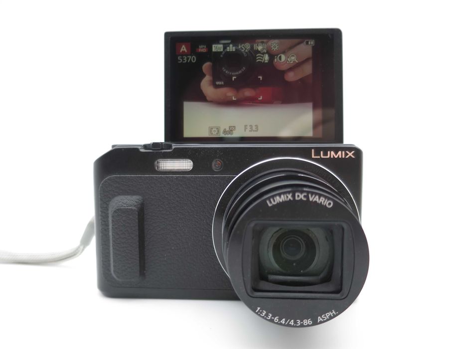 Panasonic LUMIX DMC TZ57 компактна дигитална камера с голям 20х оптичен зум, цифров фотоапарат 16mp и Full-HD видео с въртящ се селфи екран