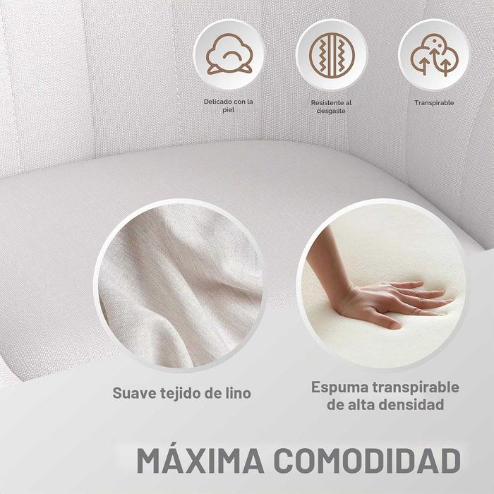 Set de 2 scaune de bar Youhauchair, reglabile pe inaltime, bej