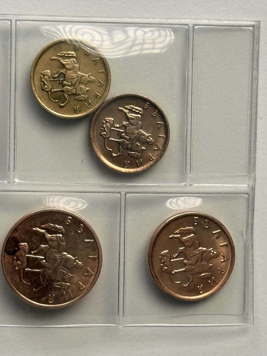 Пълен лот монети 1999г + Пълен лот 2000г + 1 лев 2002г + 2 лева 2015г