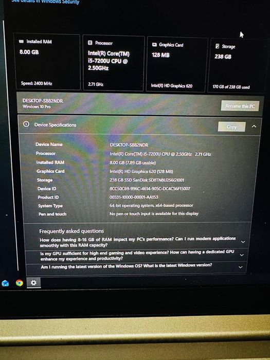 Asus Vivobook i5 gen 7