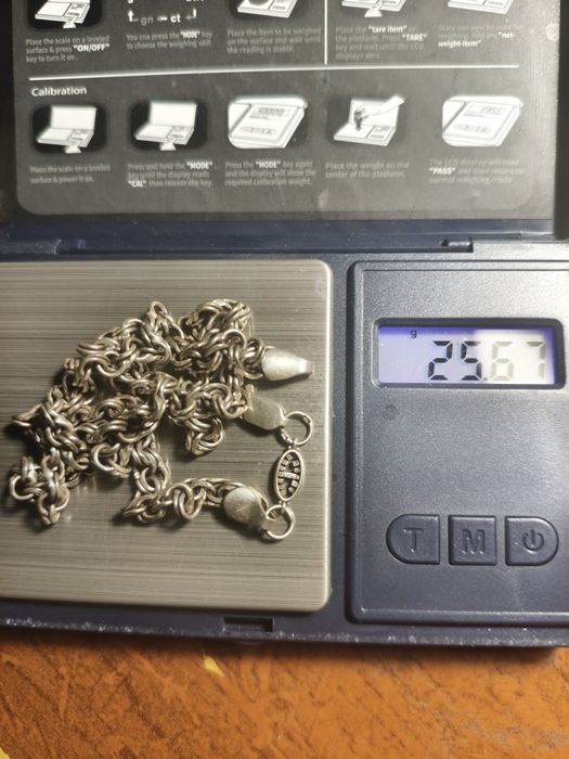 Серебренная цепочка 925 пробы  52 см , вес 25 грамм б/у.