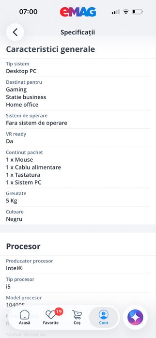 Vand PC intel i5