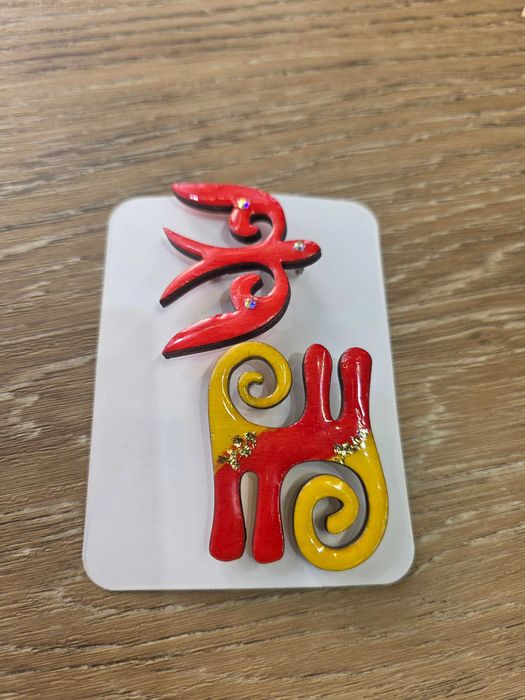 Этно брошь,ручной работы