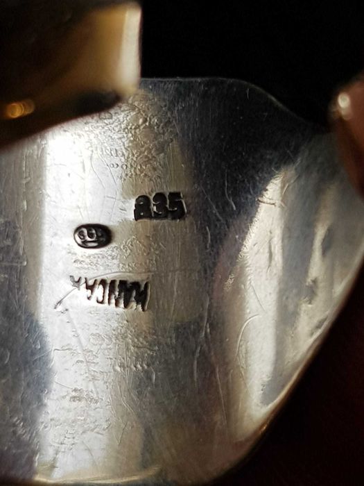 Inel vintage argint si aur ofiter german WWII