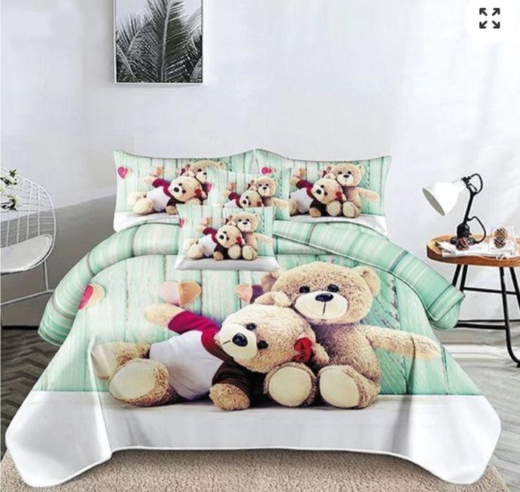 Lenjerie de pat FINET Premium 6 piese Ursuleti Mos Craciun