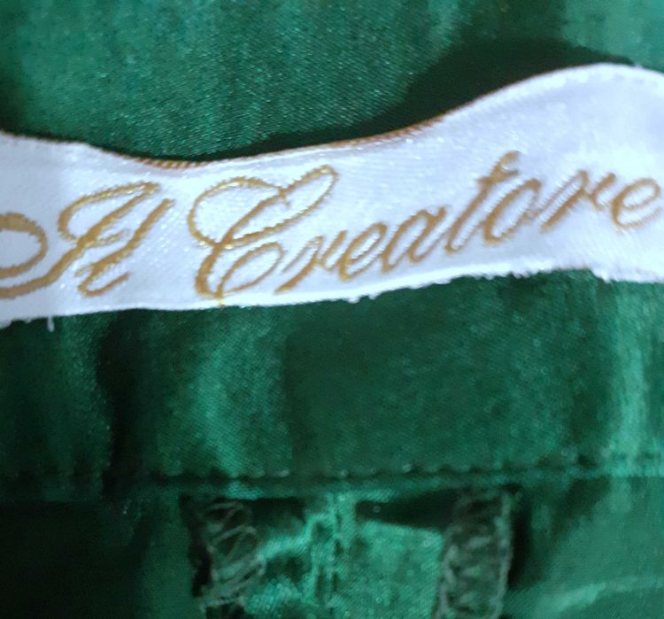 Pantaloni IL Creatore aspect matase, verde pentru sarcina avansata