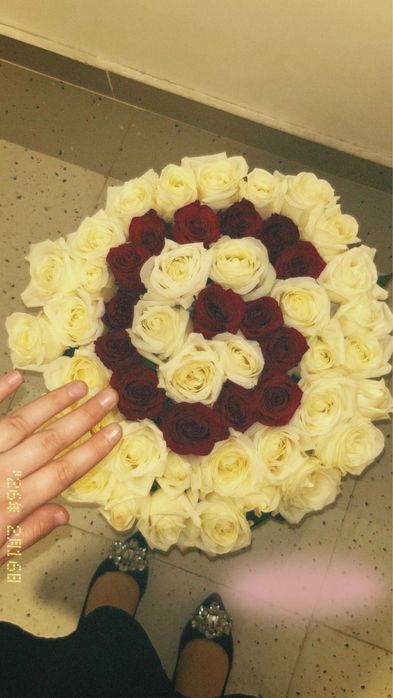 Әдемі ақ қызыл роза бүгінгі бағасын келісеміз