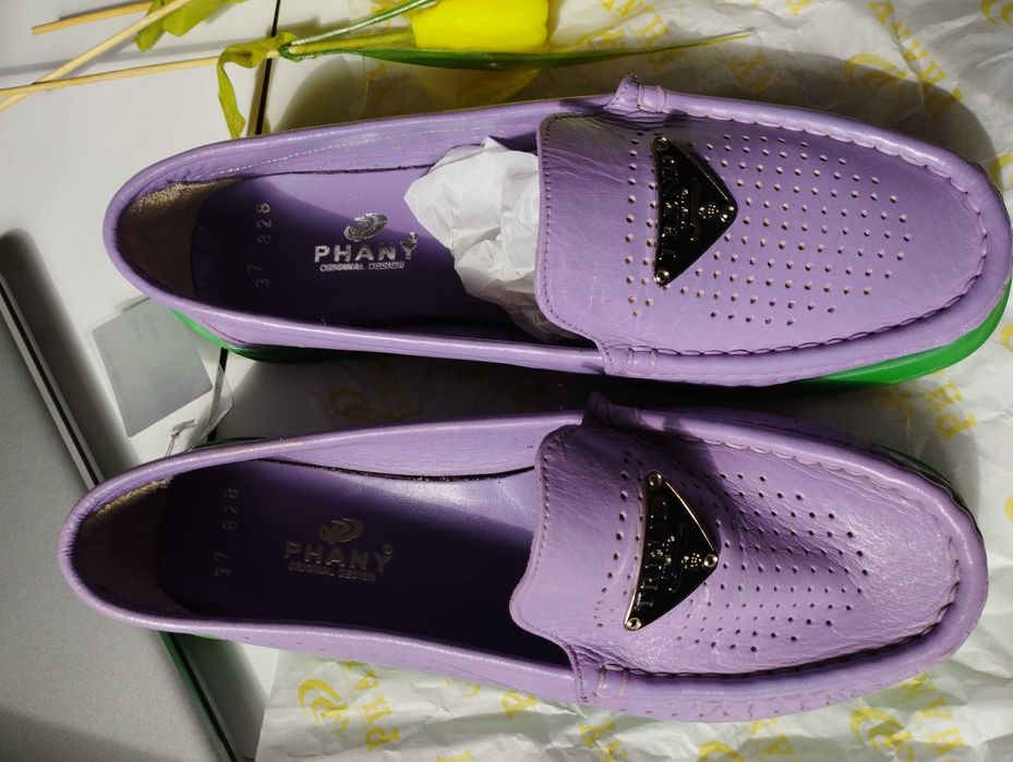 Phany Скидка на Кожаные макасины туфли балетки лоферы турецкие