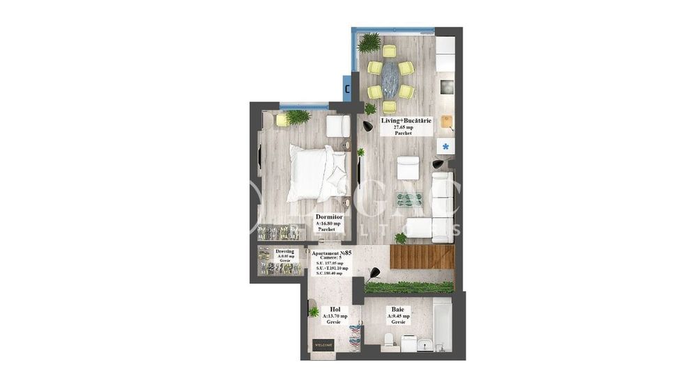 Vânzare - Penthouse zona Copou, 157.05 mp utili + 34.05 mp terasă — fotografia 3