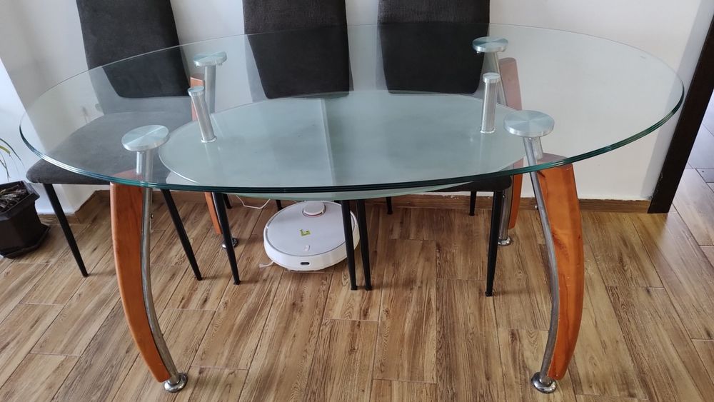 Masa bucatarie de sticla pentru 6 persoane