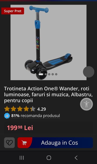 Trotinetă copii  4 / 7 ani