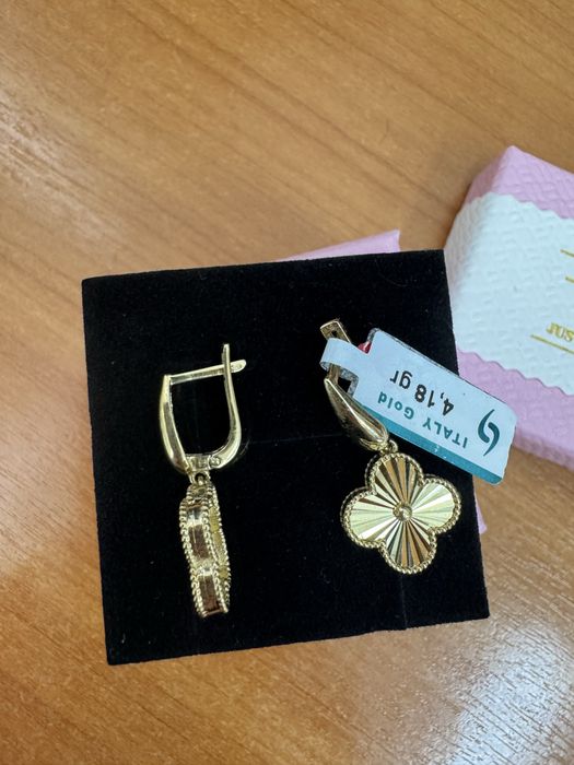 Серьги ван клиф золотые НОВЫЕ