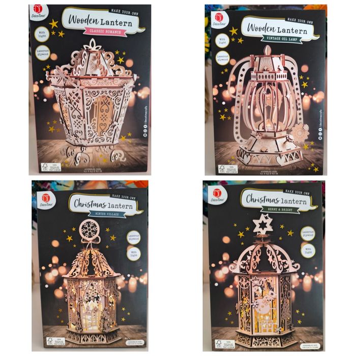 Puzzle 3D din lemn iluminate - diferite modele de Crăciun