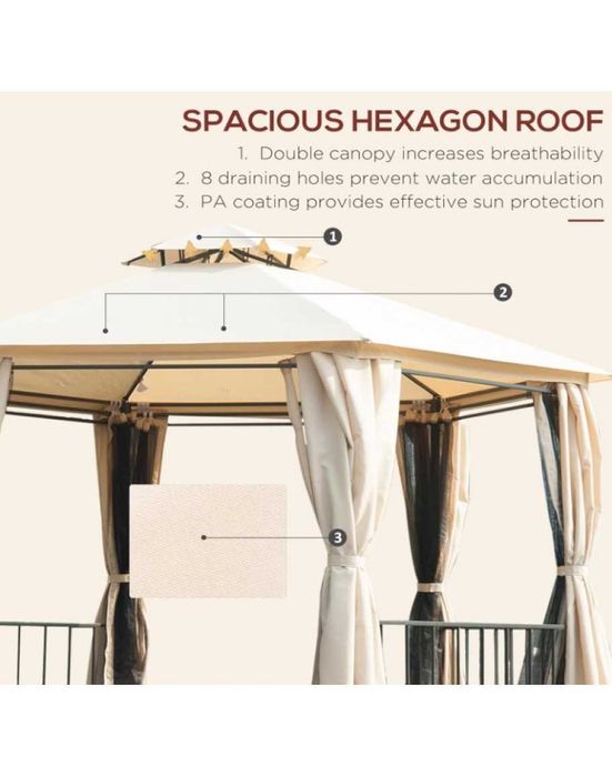 Градински павилион с двоен покрив