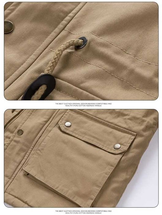 Новая зимняя куртка с меховым капюшоном цвета Хаки 52,54,56 до 120 кг