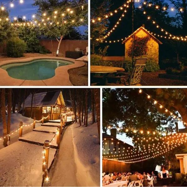 Външни декоративни лампички 10м, G40, за балкон, градина