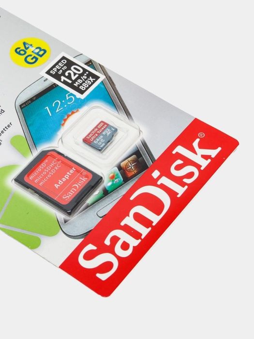 SanDisk Ultra microSDXC 64ГБ хотира картаси тез ва смартфонлар, планше