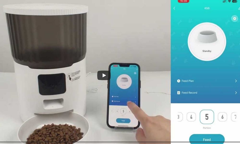 Smart WIFI Автоматична хранилка за кучета и котки UIOOQ PE-B01