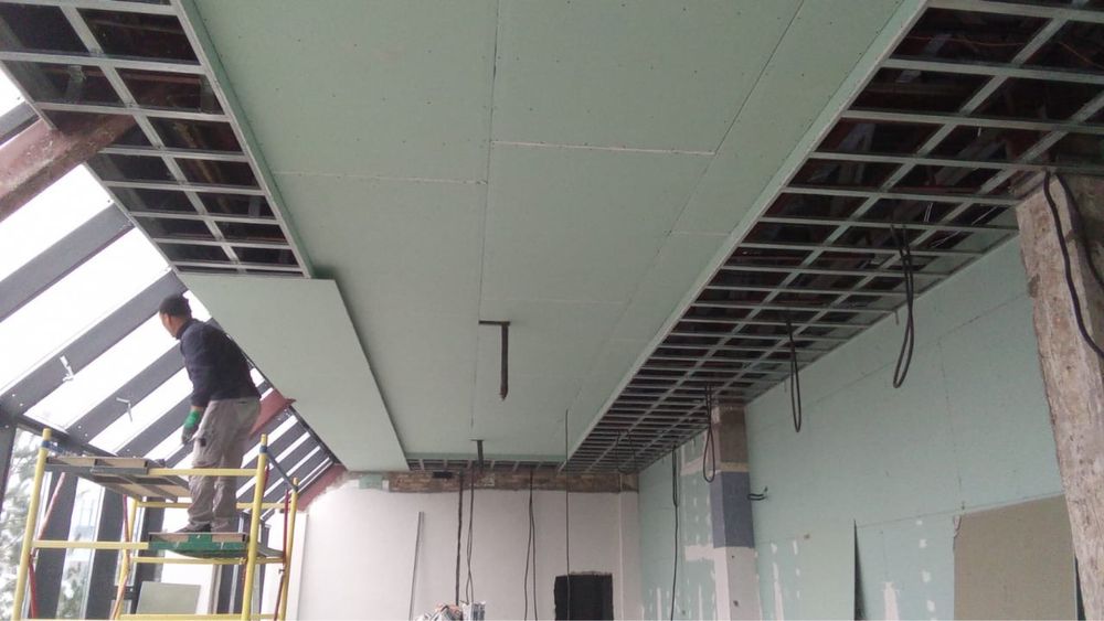 Перегородки из гипсокартона, потолок, стена, монтаж гипоскартона