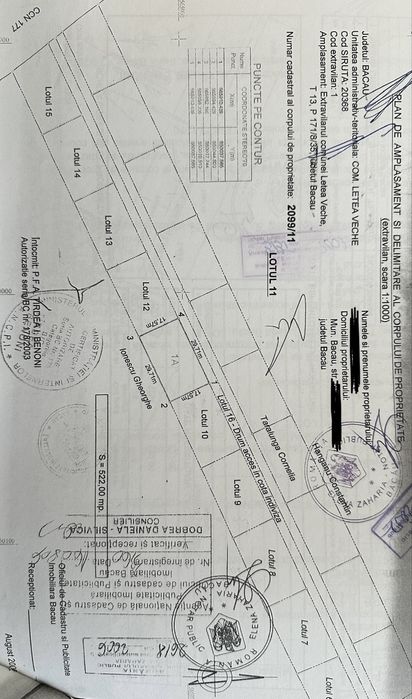 Proprietar,vand 4 loturi de cate 530 mp fiecare in Letea Veche