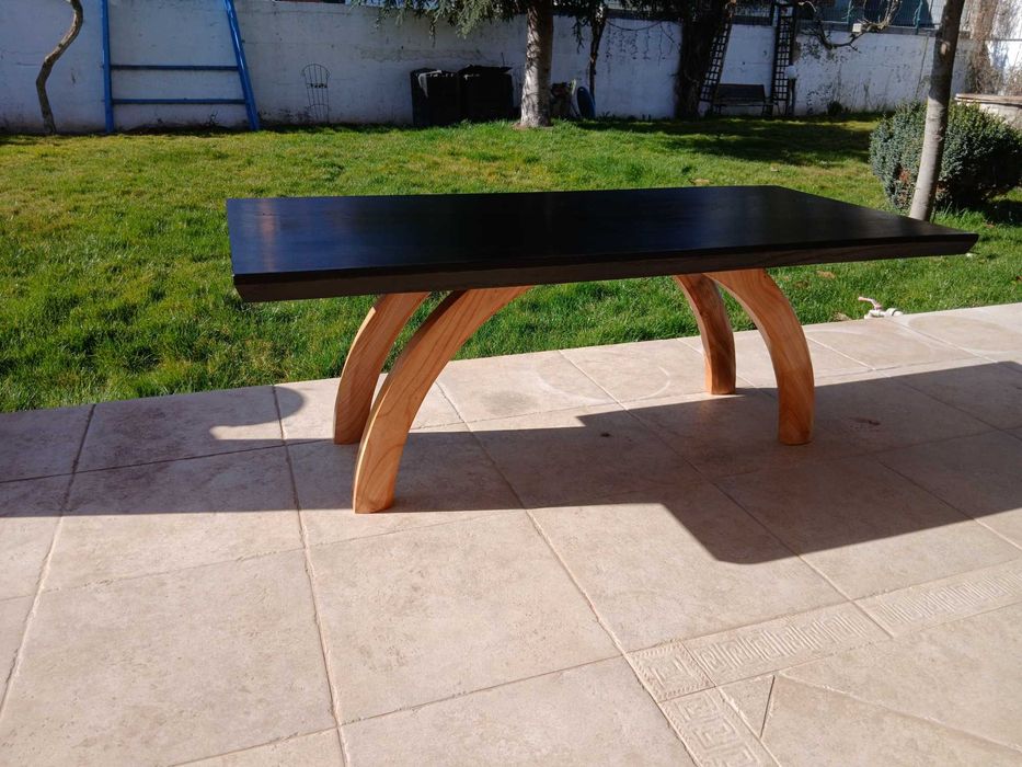 Oak table with cherry legs