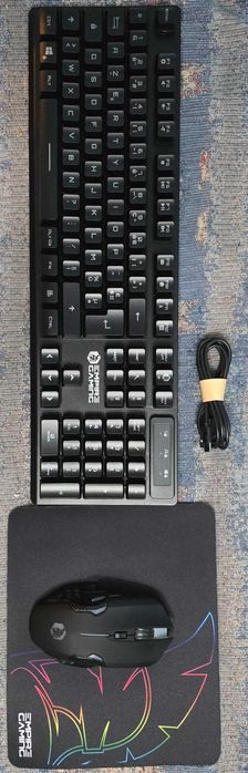 Kit tastatura si mouse gaming wireless lRGB ayout Azerty