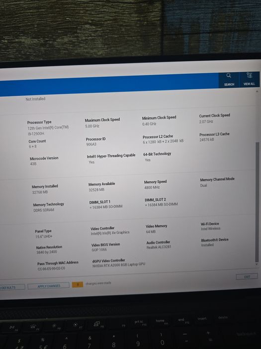 Dell Precision 5570 – i9-12900H / RTX A2000 / 32GB DDR5 / 1TB / 4K UHD+ Touch – КАТО НОВ!