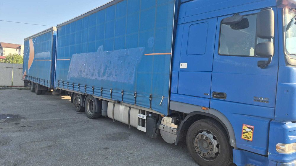 DAF XF105.410  autocamion cu remorcă tandem– gata de muncă