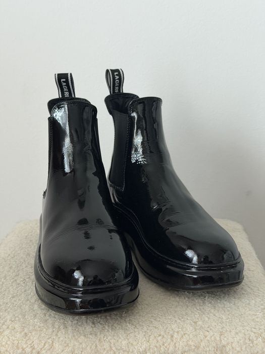 Ghete Damă Karl Lagerfeld marimea 38 piele negre lucioase