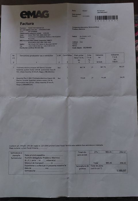 Vănd Trotinetă electrică XIAOMI ESSENȚIAL