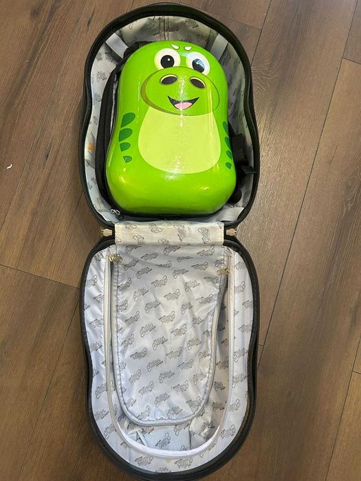 Set trolley troler + ghiozdan copii Cuties, Dinozaur