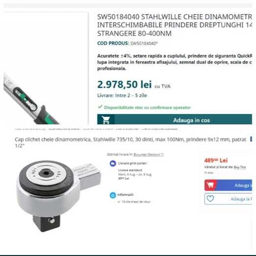 Cric cu cremaliera vinci /Cheie dinamometrica /Distributie Ford