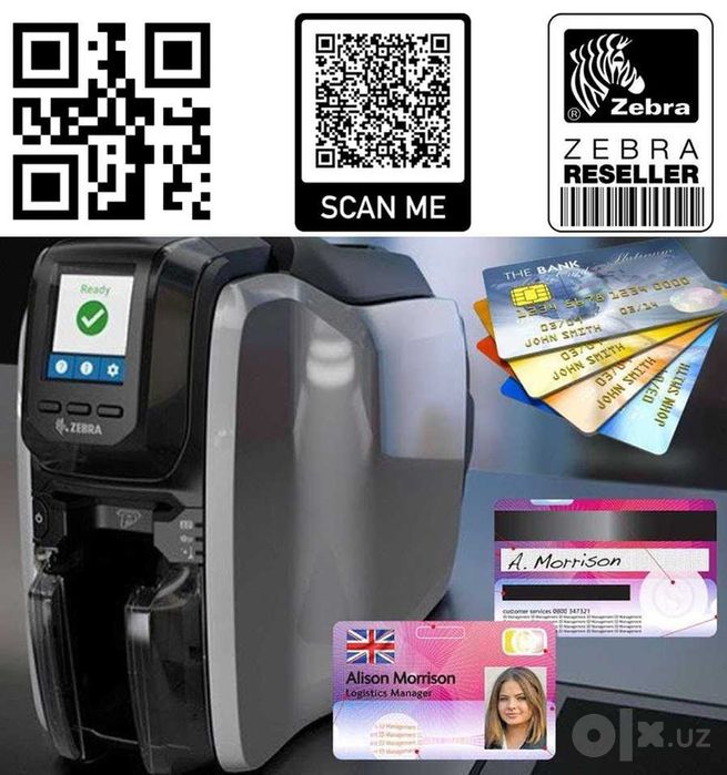 карточный принтер 1 стр Zebra ZC100 Zc-300 Zc-350 HUMANS UZCARD VISA