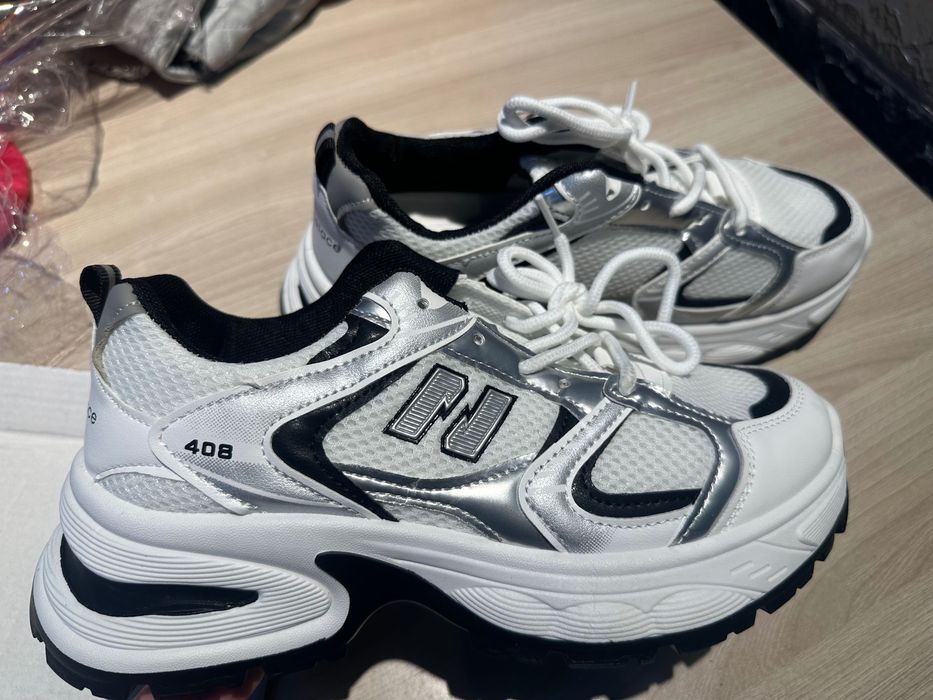 кроссовки new balance, черно белые 38