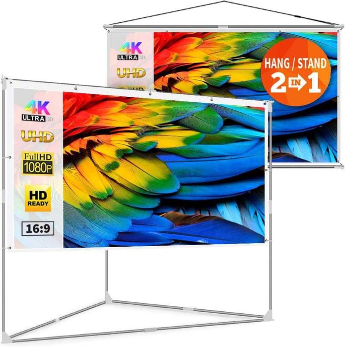 ECRAN DE PROIECTOR 2-ÎN-1 NOU DE 100" compatibil interior si exterior