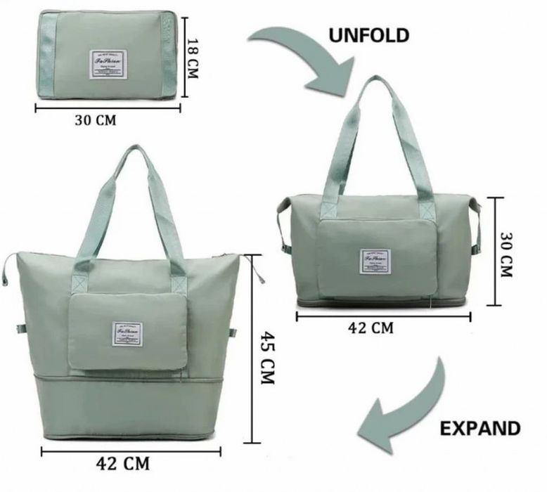 Чанта с уголемяващо се дъно с цип - 100% непромокаема