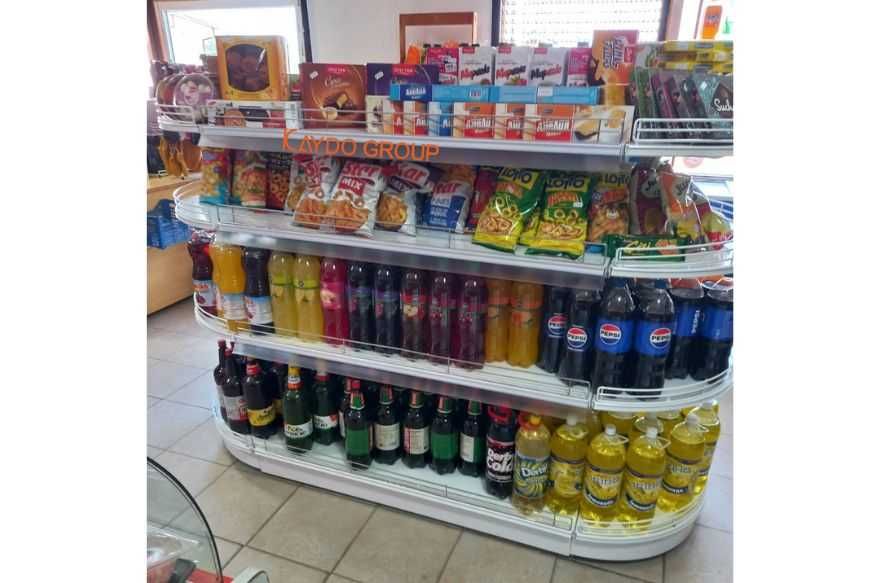 Островен стелаж със заоблени краища- наличен бял цвят- нов