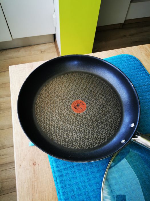 Vand tigaie Tefal Duetto antiaderenta 32cm exterior inox+capac transpa