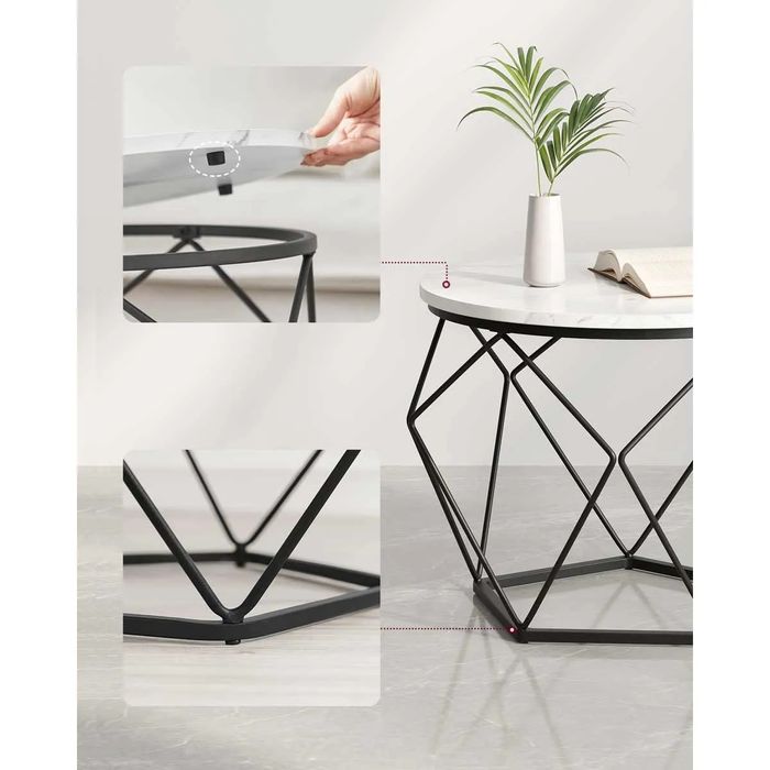 Set 2 măsuțe rotunde de cafea, Vasangle