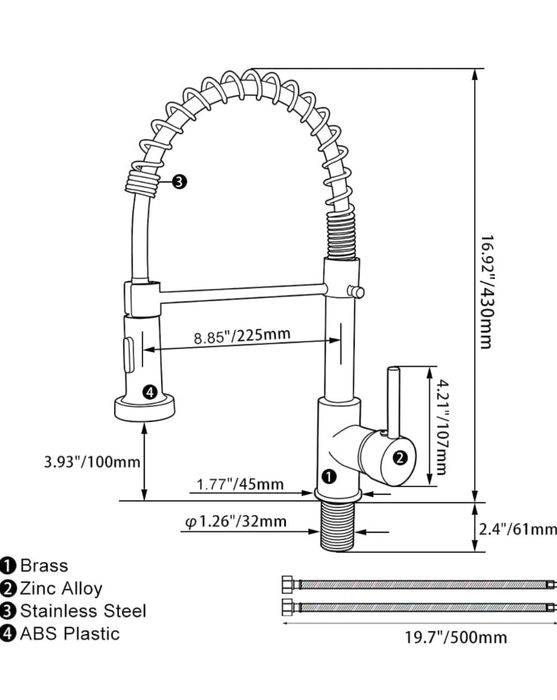 Смесител за кухня Maynosi черен мат