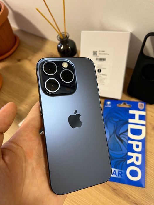 iPhone 15 Pro 256GB 100% Baterie Originala Neverlocked Fullbox Titanium Blue