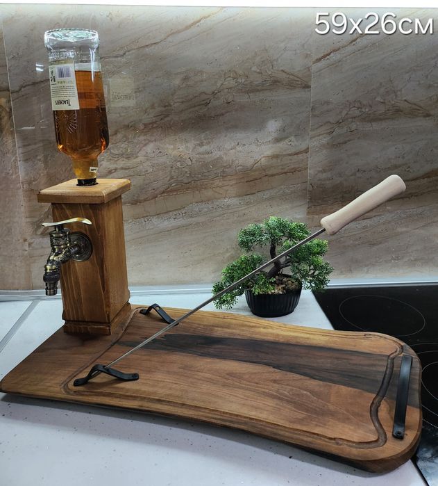 Диспенсър за алкохол Орех и Акация